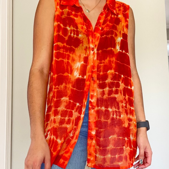 Orange Button Up - Picture 3 of 4